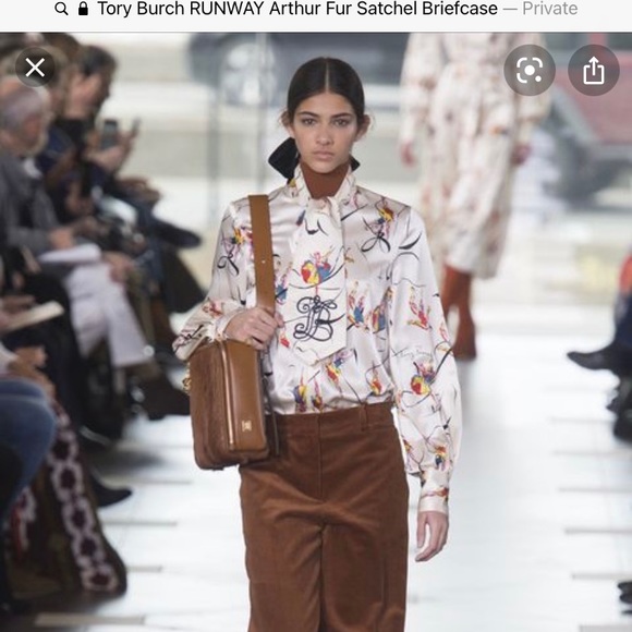 Tory Burch RUNWAY Arthur Fur Satchel Briefcase - Picture 8 of 8